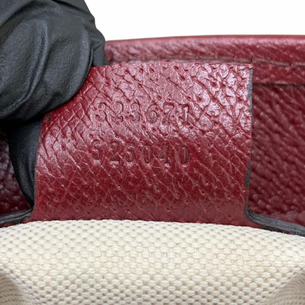 GUCCI グッチ トートバッグ 323671 GGキャンバス バーガンディー ブラウン キーリング付 レザー シンプル レディース