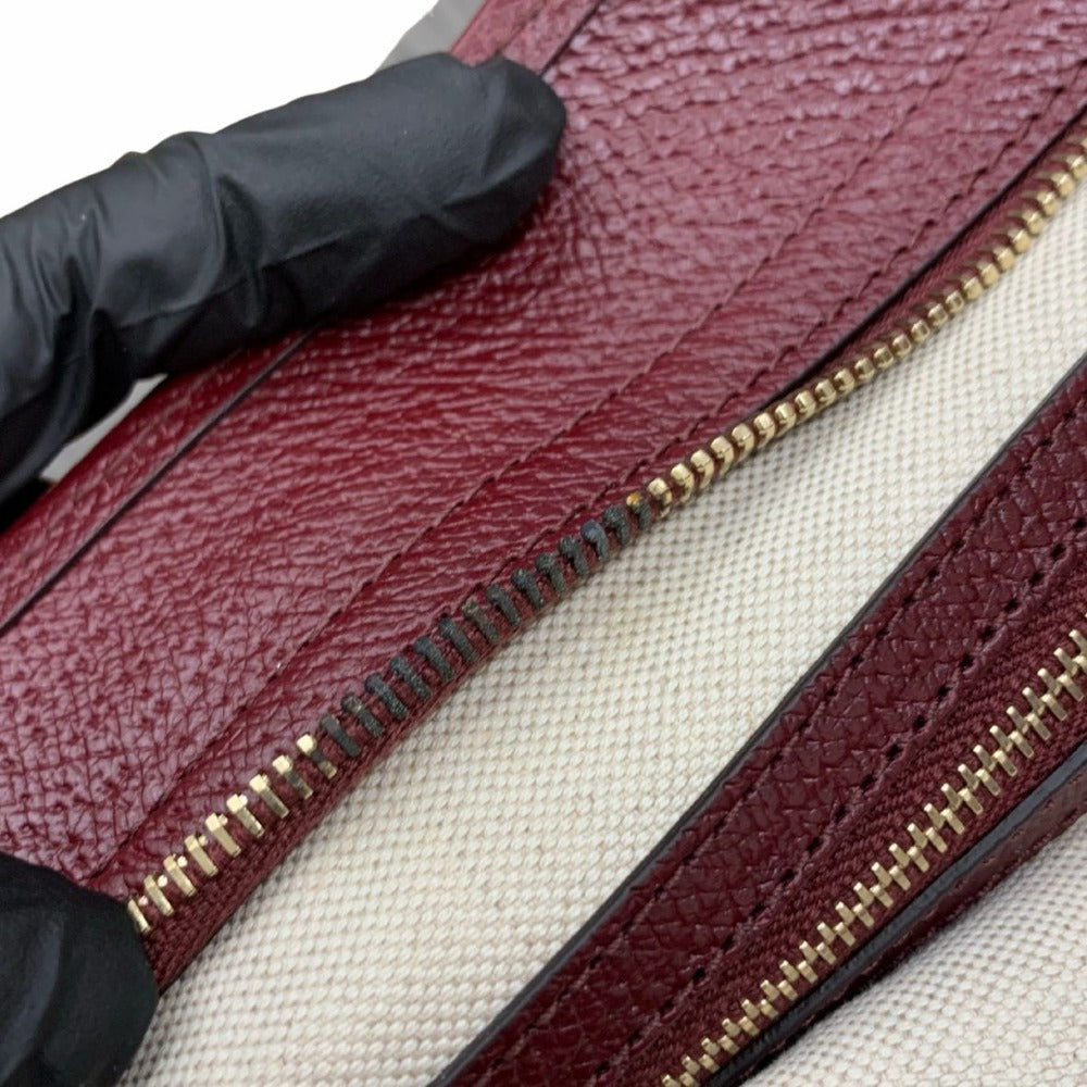 GUCCI グッチ トートバッグ 323671 GGキャンバス バーガンディー ブラウン キーリング付 レザー シンプル レディース