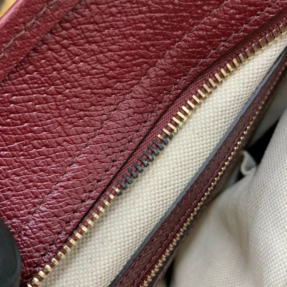 GUCCI グッチ トートバッグ 323671 GGキャンバス バーガンディー ブラウン キーリング付 レザー シンプル レディース