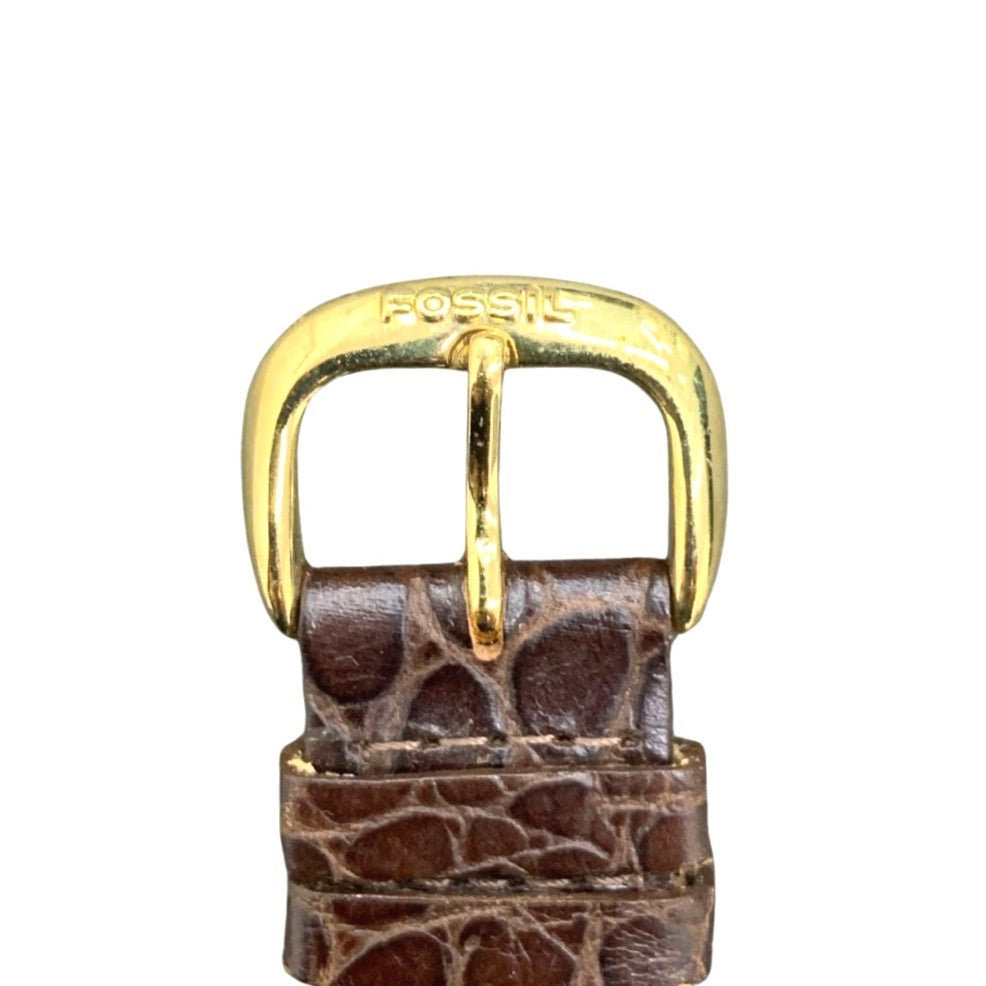 FOSSIL フォッシル 腕時計 SK-5125 ゴールド スケルトン 自動巻き レザーベルト ヴィンテージ メンズ