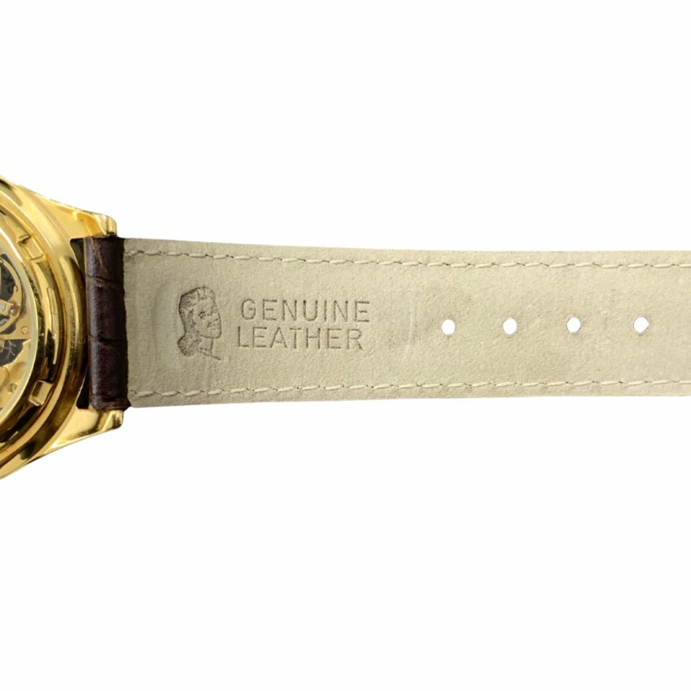 FOSSIL フォッシル 腕時計 SK-5125 ゴールド スケルトン 自動巻き レザーベルト ヴィンテージ メンズ