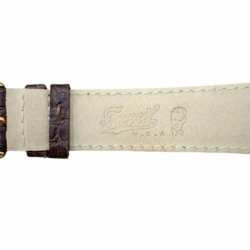 FOSSIL フォッシル 腕時計 SK-5125 ゴールド スケルトン 自動巻き レザーベルト ヴィンテージ メンズ