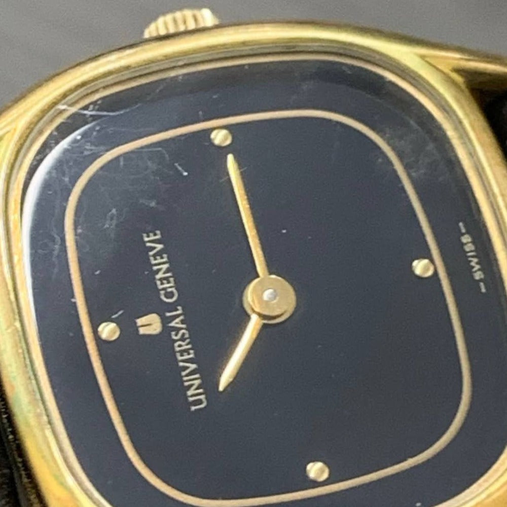 UNIVERSAL GENEVE ユニバーサル ジュネーブ 腕時計 543720 手巻き ドットインデックス ゴールド ２針 レザーベルト ヴィンテージ レディース