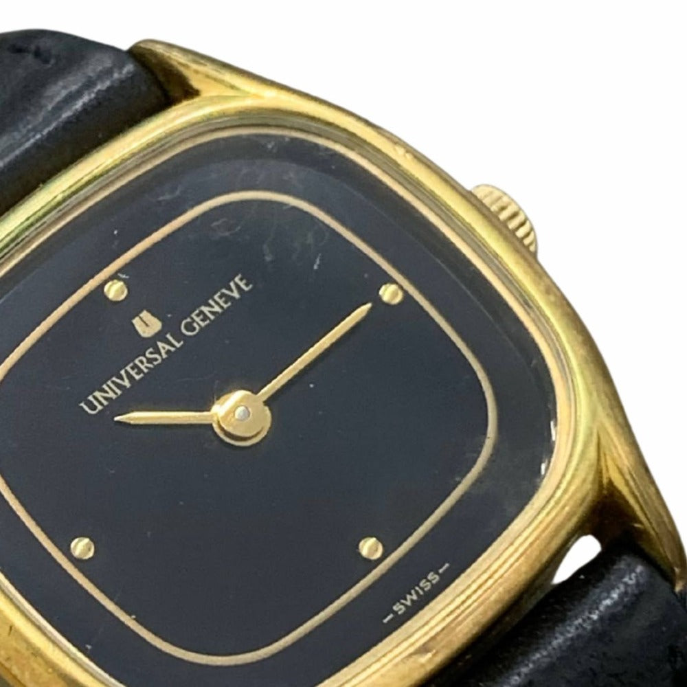 UNIVERSAL GENEVE ユニバーサル ジュネーブ 腕時計 543720 手巻き ドットインデックス ゴールド ２針 レザーベルト ヴィンテージ レディース