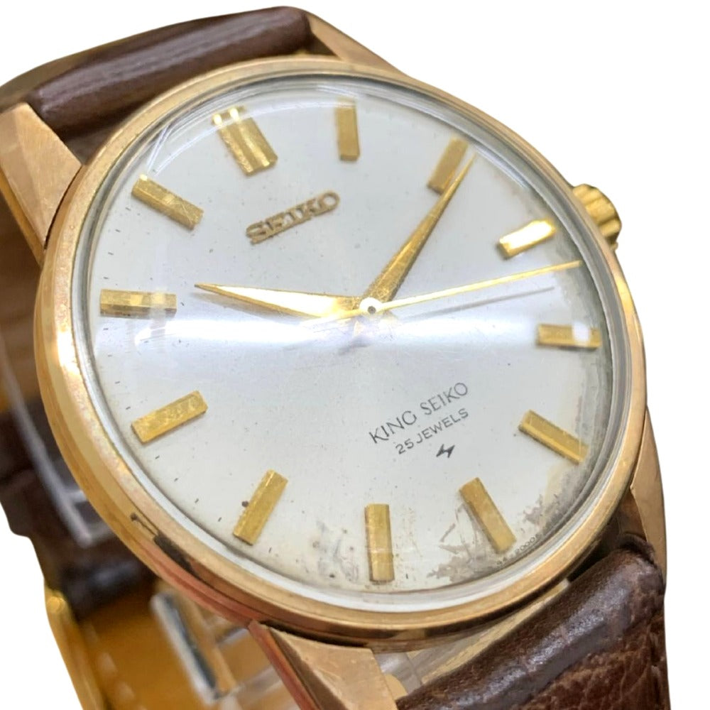 SEIKO セイコー 腕時計 キングセイコー 44-2000 金張り 盾メダリオン 手巻き AGFケース メンズ