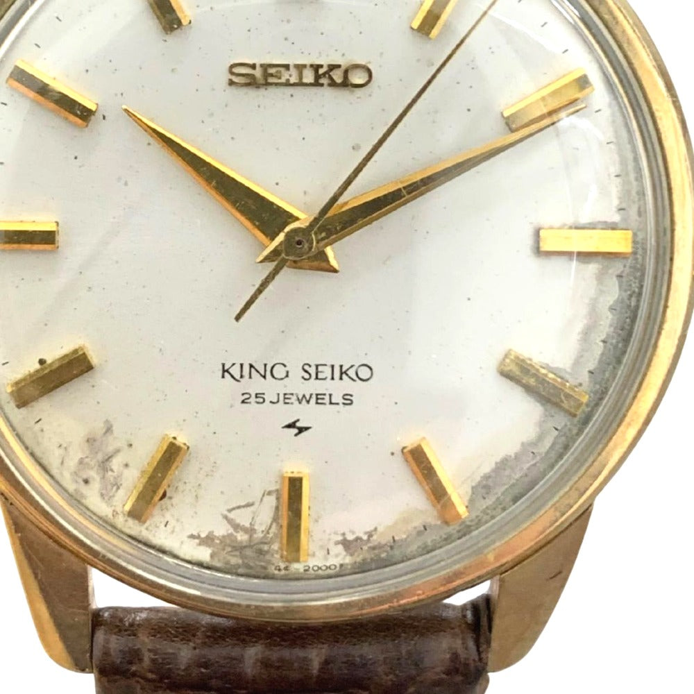SEIKO セイコー 腕時計 キングセイコー 44-2000 金張り 盾メダリオン 手巻き AGFケース メンズ