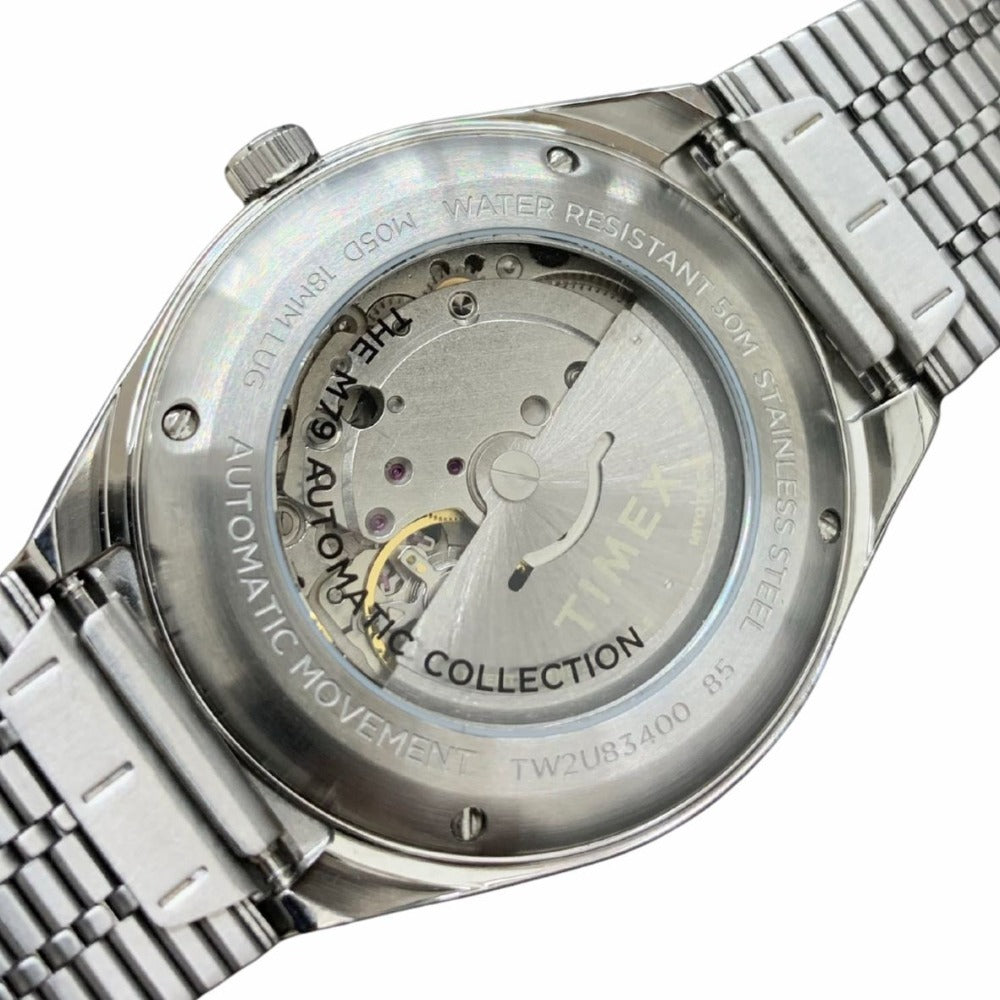 TIMEX タイメックス 腕時計 TW2U83400 M79 シルバーブレス ブラック×レッドベゼル 自動巻き メンズ