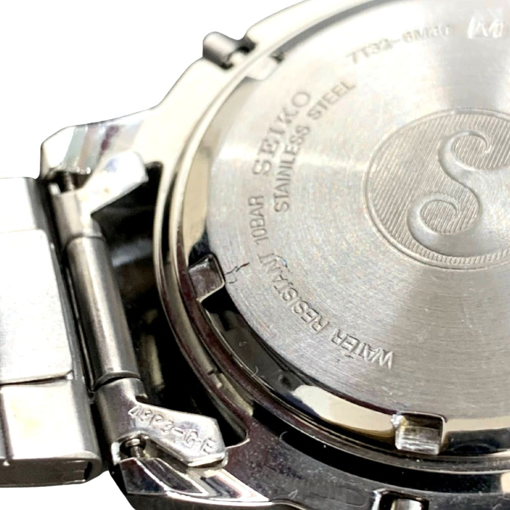 SEIKO セイコー 腕時計 アラームクロノ 7T32-6M30 SDWE77P1 クロノ ブラック クォーツ 稼働品 電池交換済 メンズ