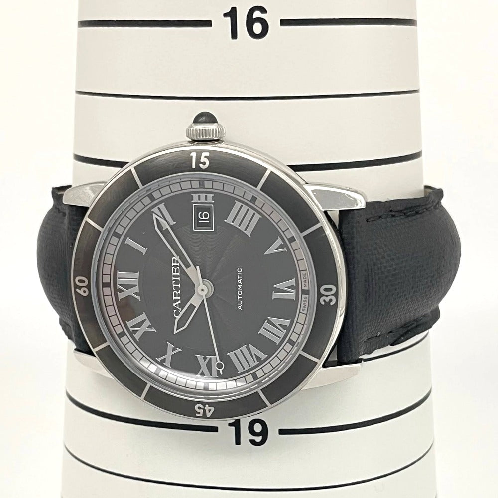 カルティエ WSRN0003 ロンド クロワジエール ドゥ カルティエ 42mm 2024年正規OH済み グレー文字盤 自動巻き メンズ CARTIER 腕時計