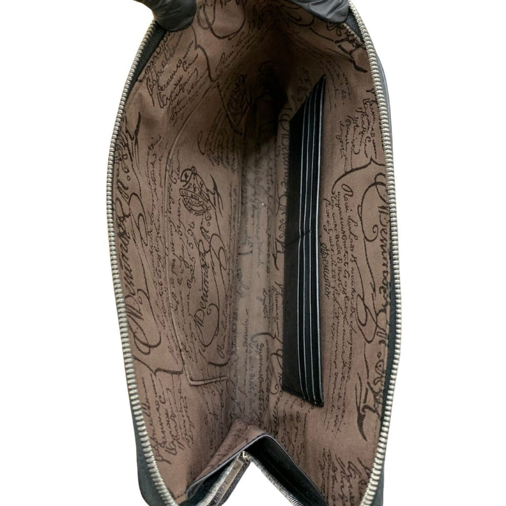 Berluti ベルルッティ クラッチバッグ スクリットレザー クラッチ シンプル ブラック レザー コンパクト メンズ