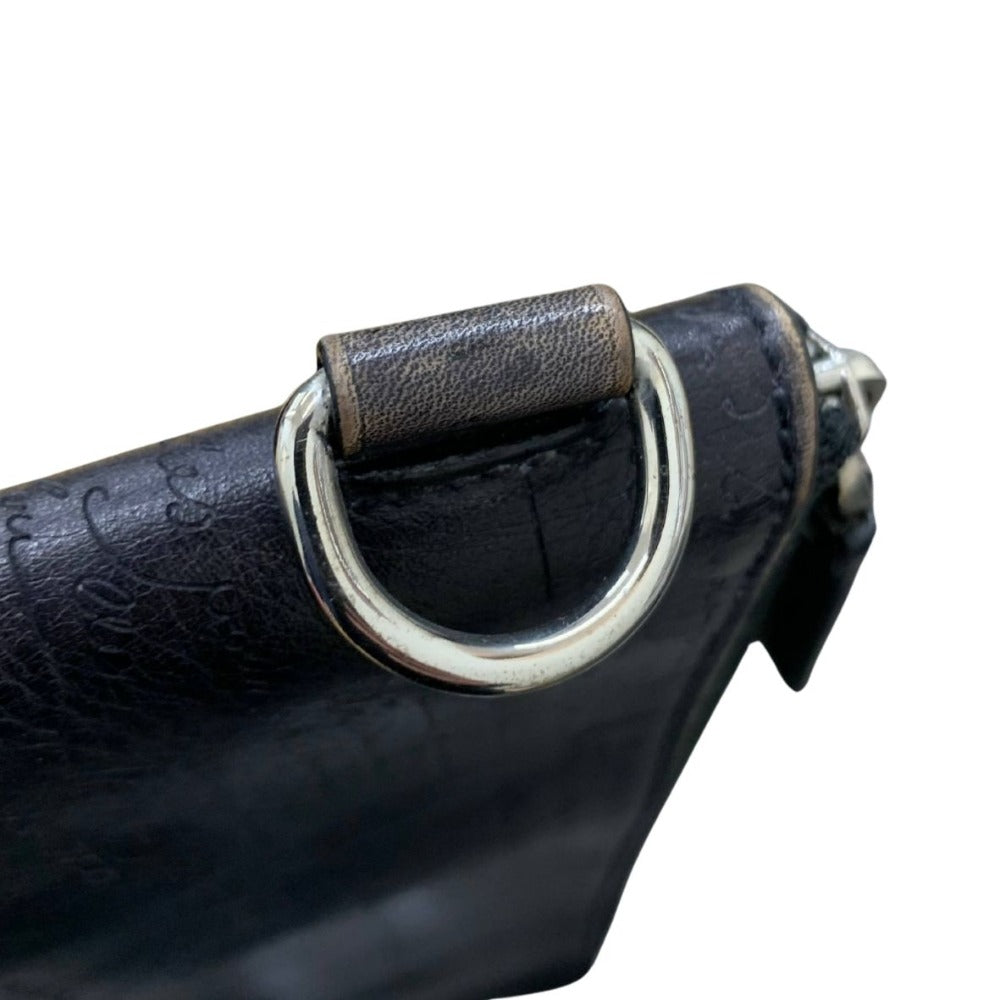 Berluti ベルルッティ クラッチバッグ スクリットレザー クラッチ シンプル ブラック レザー コンパクト メンズ