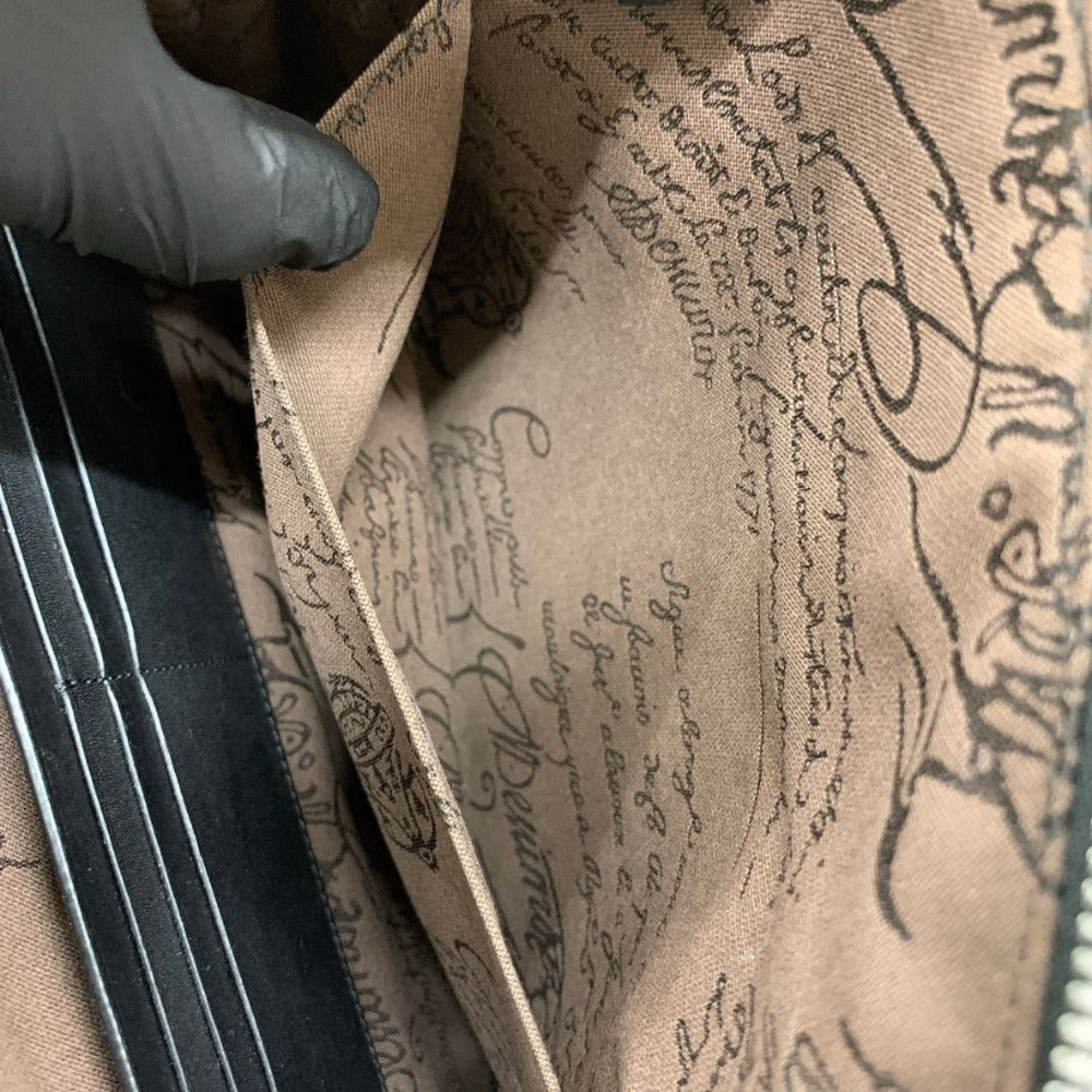 Berluti ベルルッティ クラッチバッグ スクリットレザー クラッチ シンプル ブラック レザー コンパクト メンズ