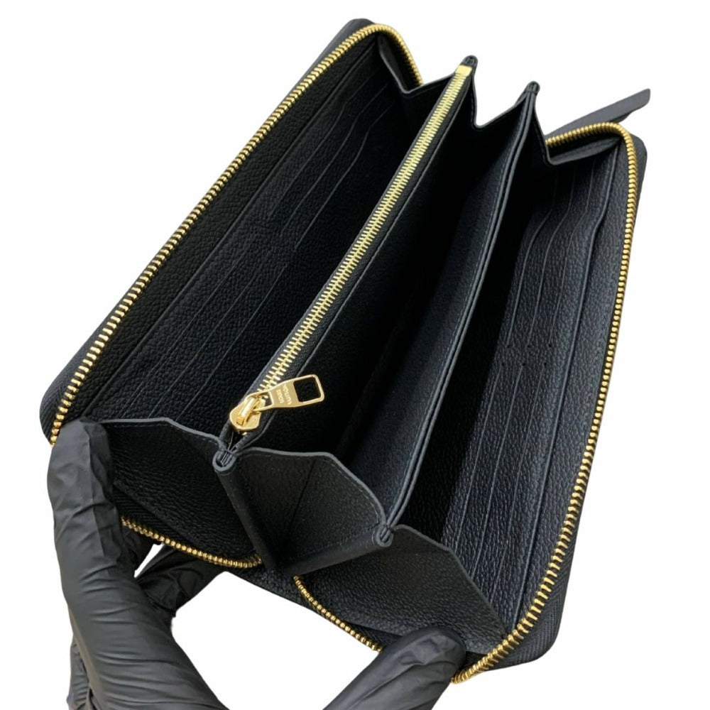 ルイ・ヴィトン 長財布 M80481 ジッピー･ウォレット RFID内蔵 バイカラー モノグラム･アンプラント レザー ブラック ベージュ レディース 未使用品