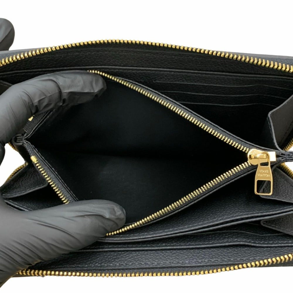 ルイ・ヴィトン 長財布 M80481 ジッピー･ウォレット RFID内蔵 バイカラー モノグラム･アンプラント レザー ブラック ベージュ レディース 未使用品