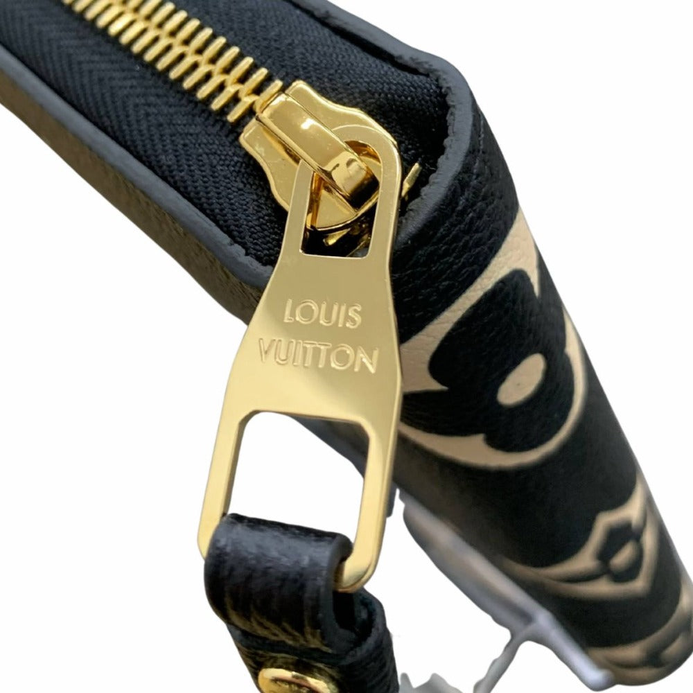 ルイ・ヴィトン 長財布 M80481 ジッピー･ウォレット RFID内蔵 バイカラー モノグラム･アンプラント レザー ブラック ベージュ レディース 未使用品