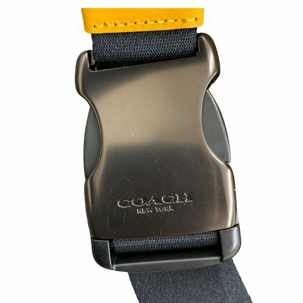 コーチ ウエストバッグ 02021-C1277 イエロー レザー コンパクトバッグ シンプル 小物入れ 斜め掛け メンズ