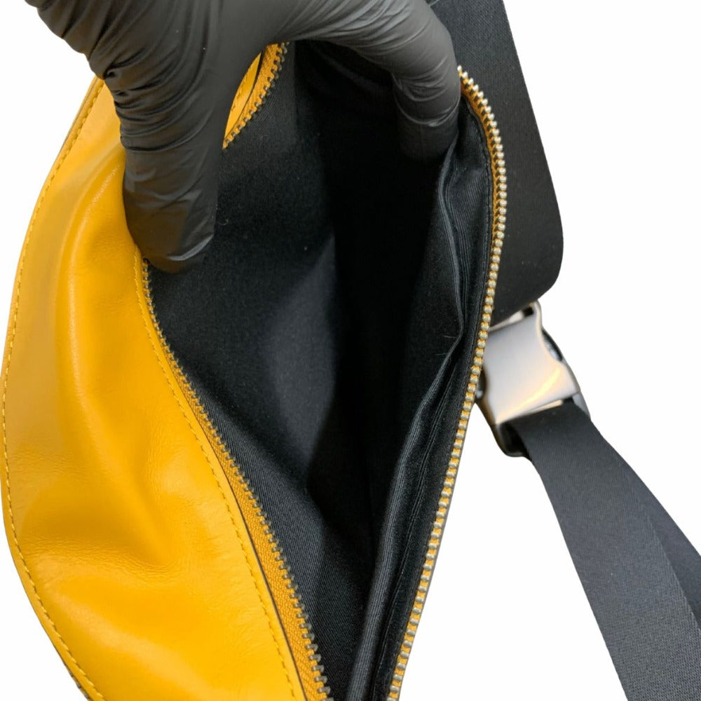 コーチ ウエストバッグ 02021-C1277 イエロー レザー コンパクトバッグ シンプル 小物入れ 斜め掛け メンズ