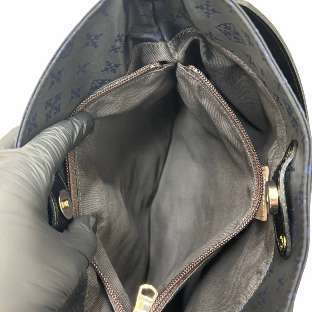 ラシット ハンドバッグ ナイロン 2Way 総柄 ブラック ゴールド金具 ショルダーストラップ付 取り外し可 レディース 未使用品