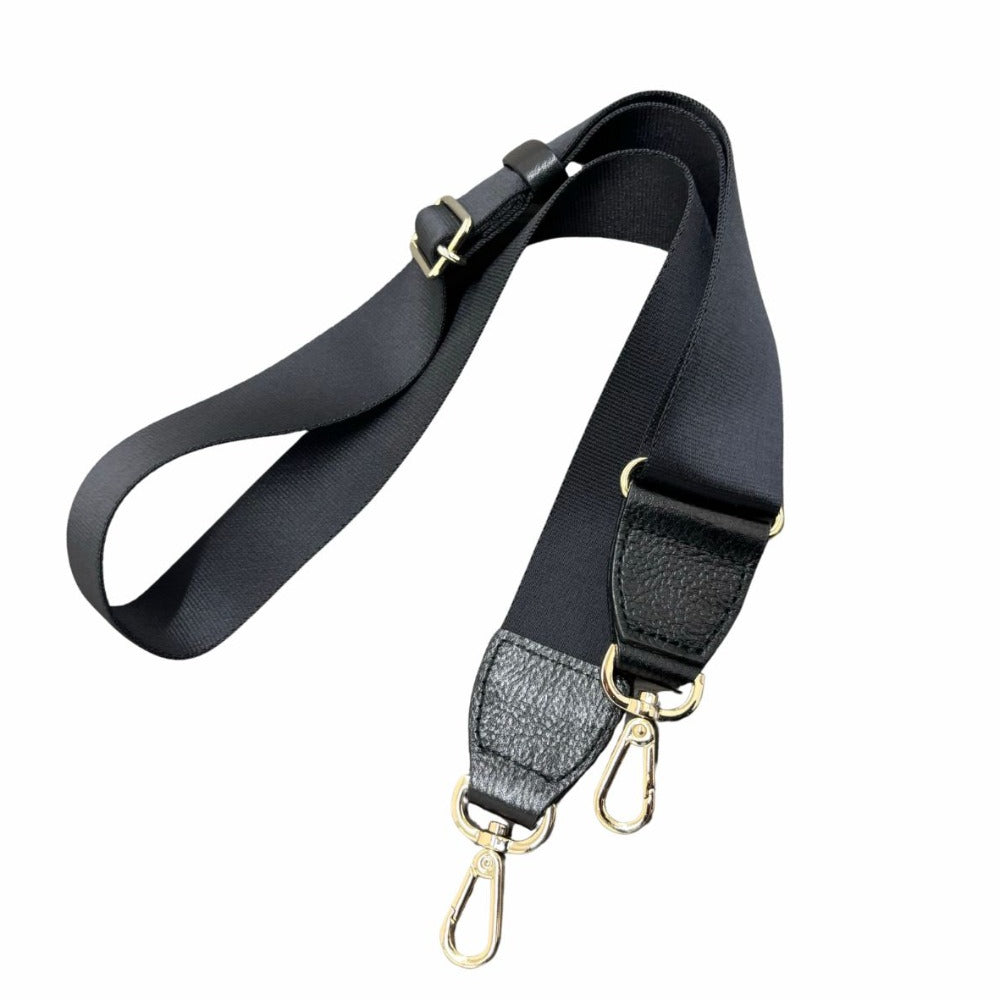 ラシット ハンドバッグ ナイロン 2Way 総柄 ブラック ゴールド金具 ショルダーストラップ付 取り外し可 レディース 未使用品