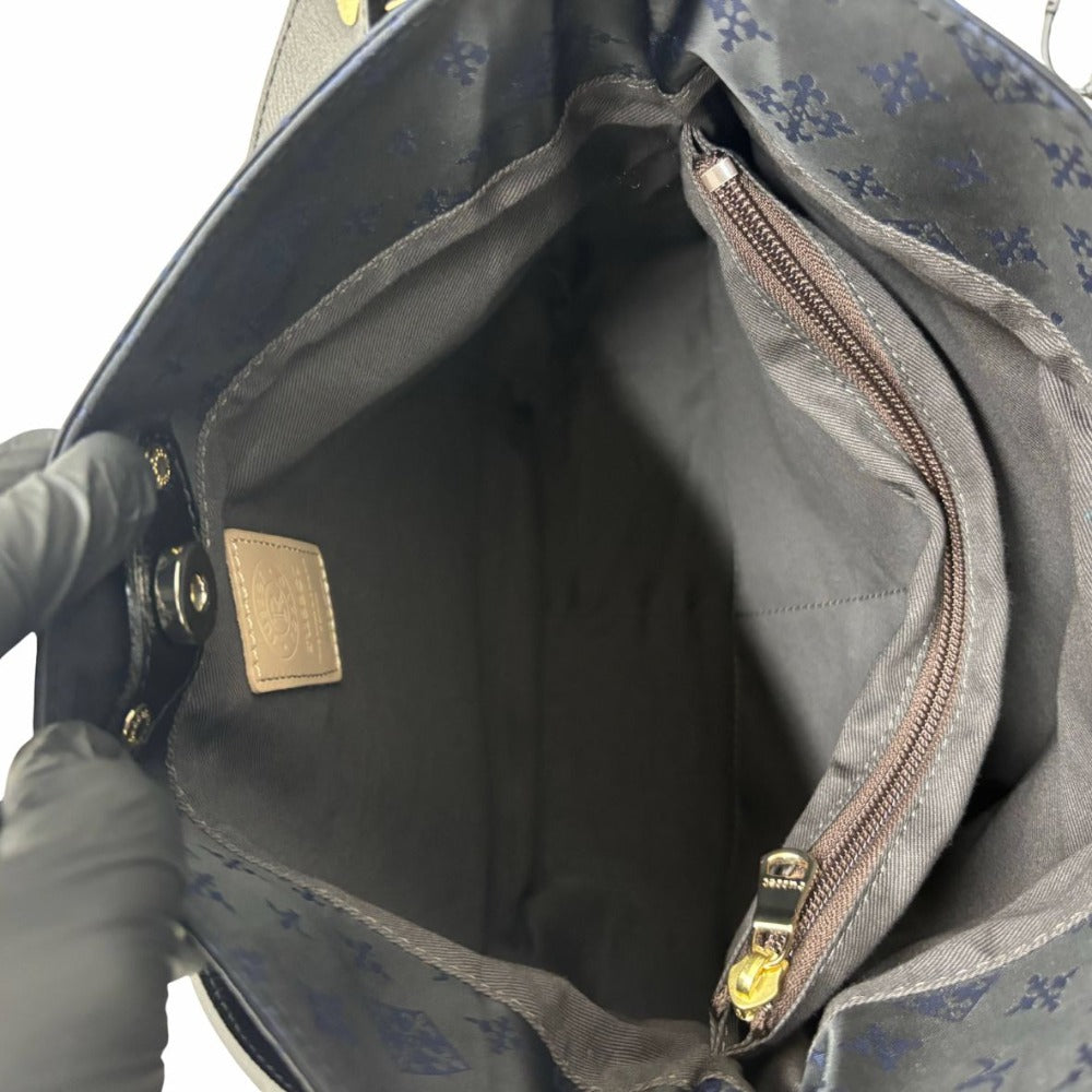 ラシット ハンドバッグ ナイロン 2Way 総柄 ブラック ゴールド金具 ショルダーストラップ付 取り外し可 レディース 未使用品