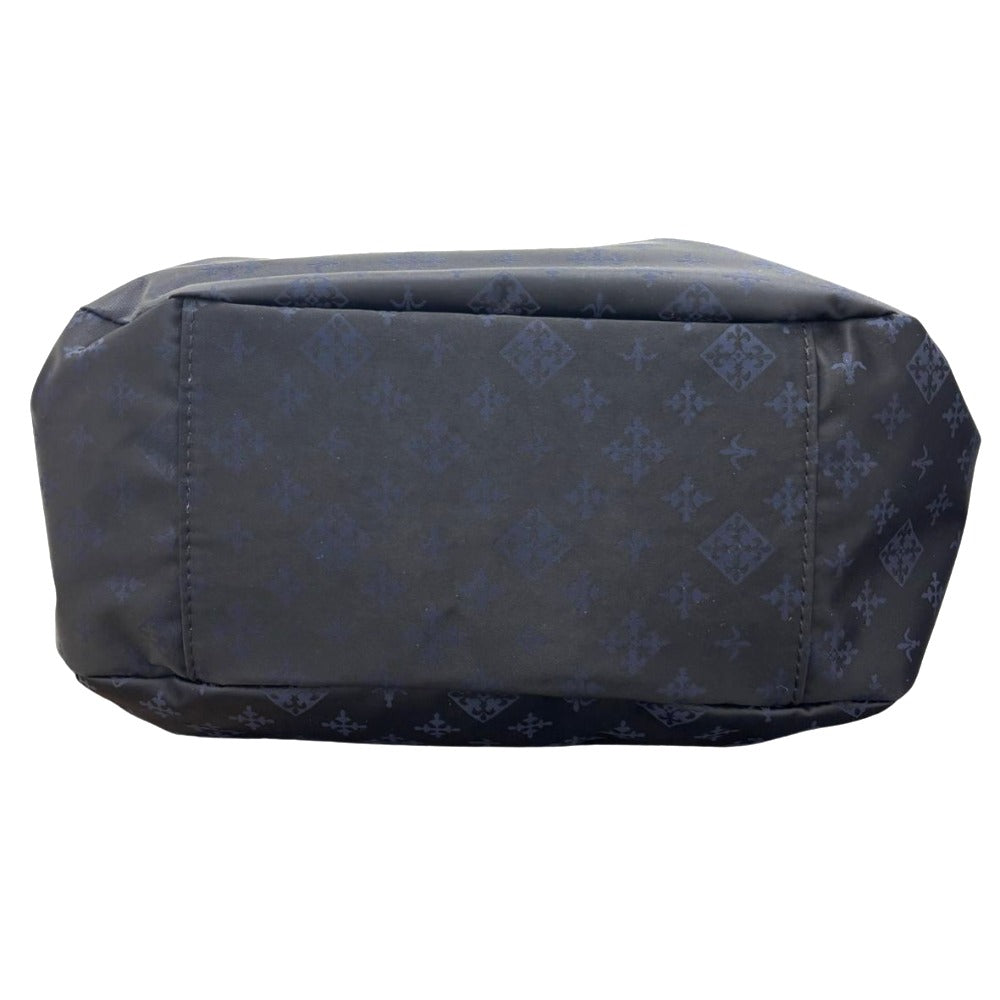 ラシット ハンドバッグ ナイロン 2Way 総柄 ブラック ゴールド金具 ショルダーストラップ付 取り外し可 レディース 未使用品