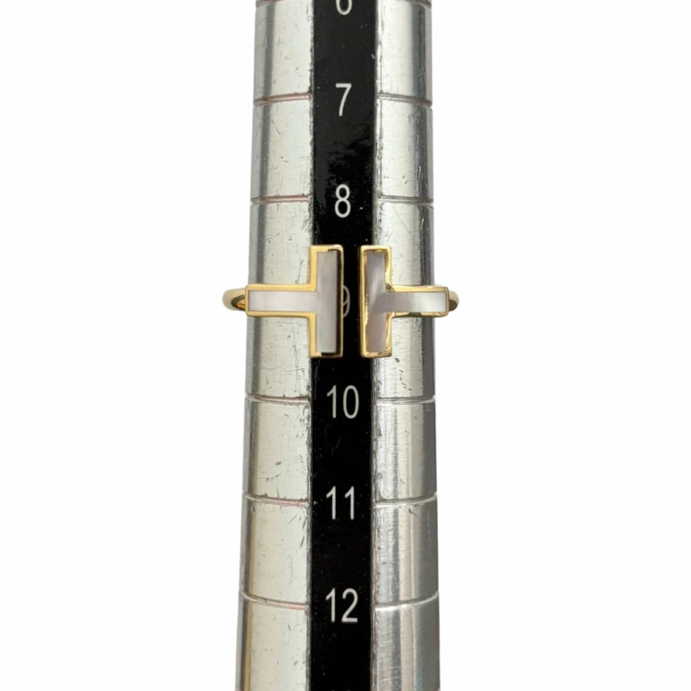 ティファニー 指輪 9号 Tワイヤー K18ピンクゴールド マザーオブパール 64027239 Au750刻印有 ゴールド パール レディース