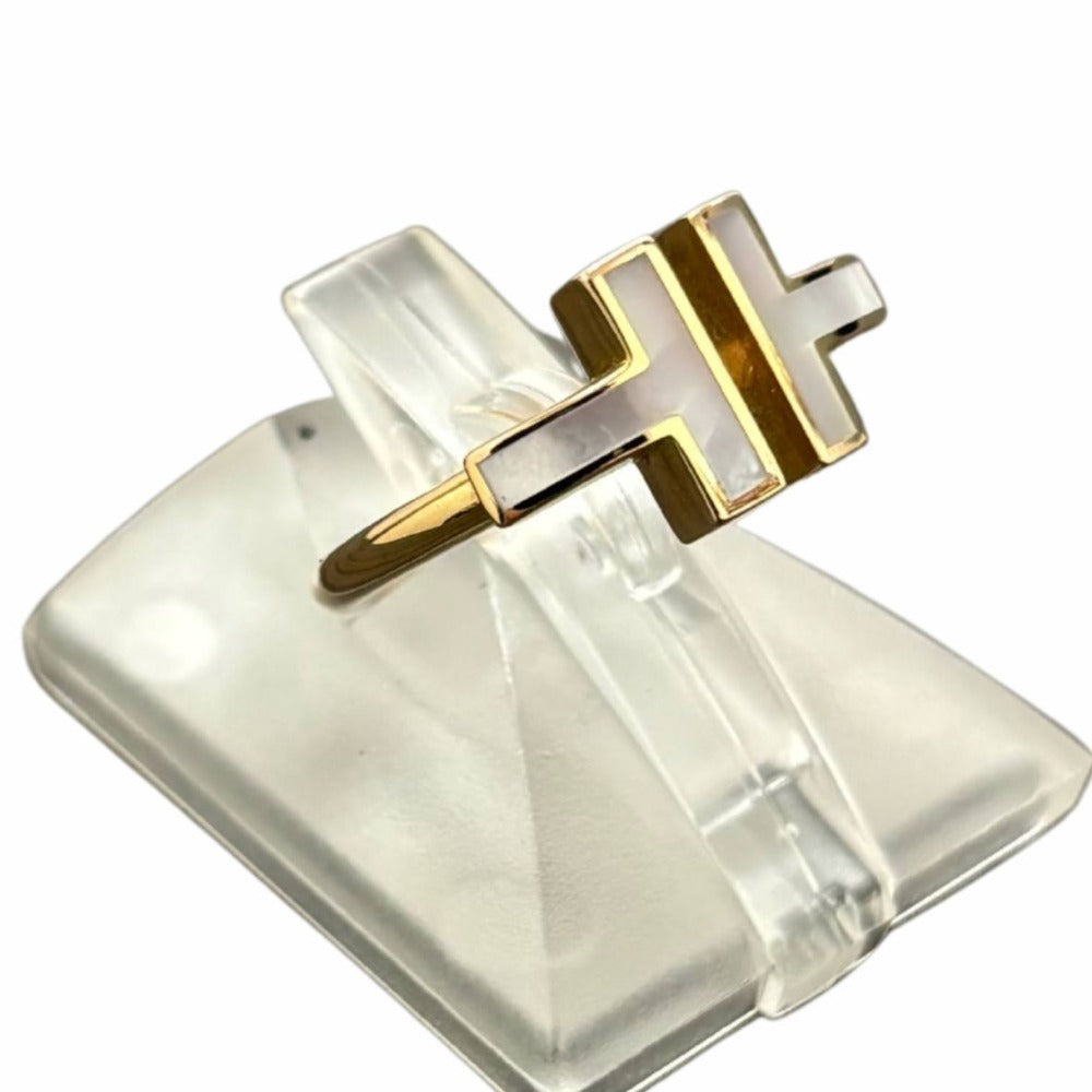 ティファニー 指輪 9号 Tワイヤー K18ピンクゴールド マザーオブパール 64027239 Au750刻印有 ゴールド パール レディース