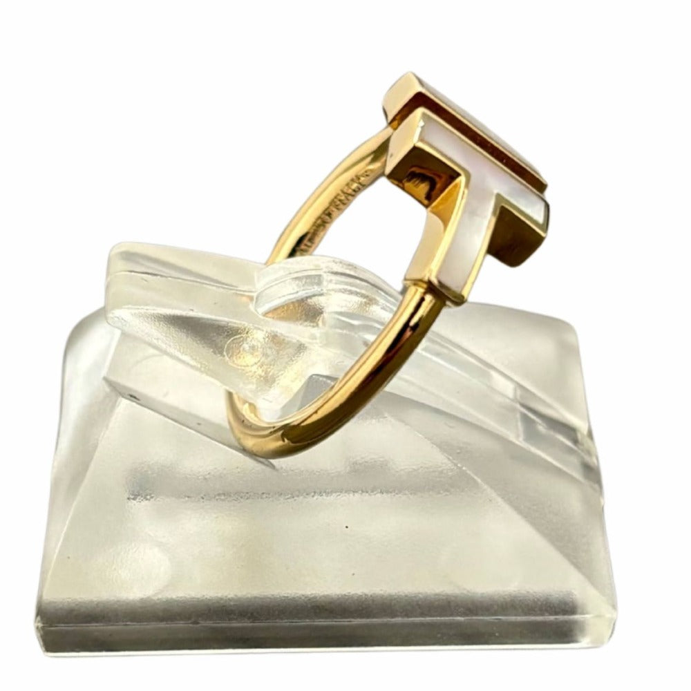 ティファニー 指輪 9号 Tワイヤー K18ピンクゴールド マザーオブパール 64027239 Au750刻印有 ゴールド パール レディース