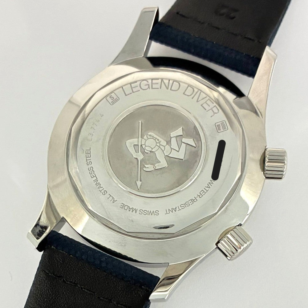 ロンジン L3.774.4.90.2 レジェンドダイバー デイト 42mm 300m防水 レザーストラップ 自動巻き メンズ LONGINES 腕時計