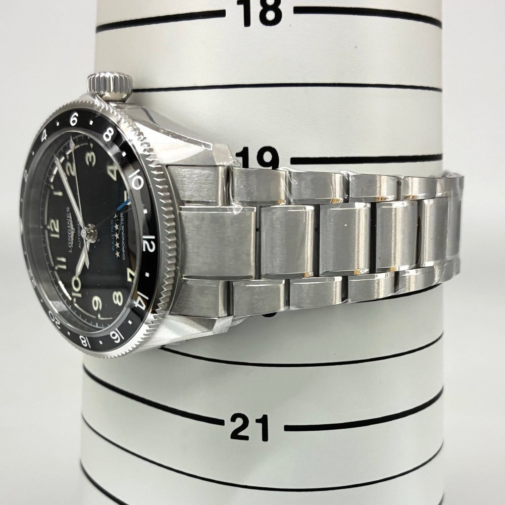 ロンジン L3.812.4.63.6 39mm 黒 スピリット ズールータイム GMT機能 ブラック セラミック 自動巻き メンズ LONGINES 腕時計