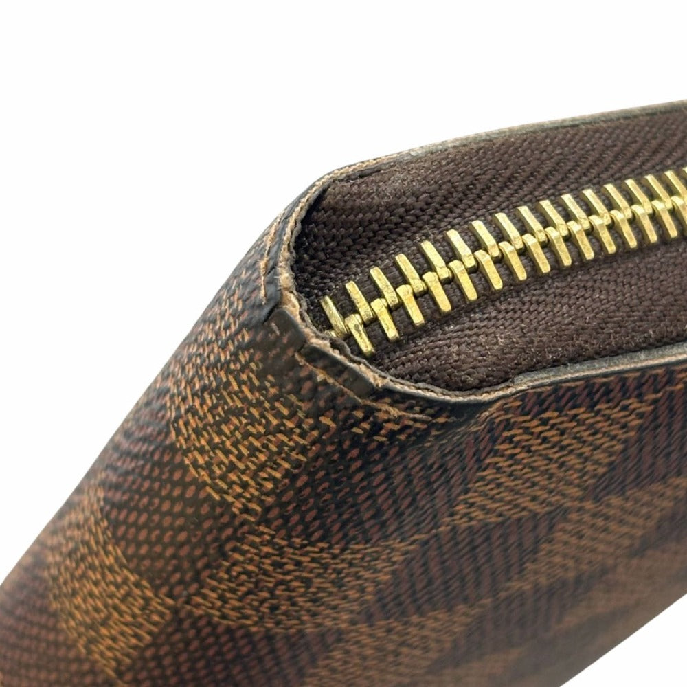 ダミエ 長財布 ルイ・ヴィトン ジッピーウォレット N60015 キャンバス PVC レザー ブラウン ゴールド金具 レディース