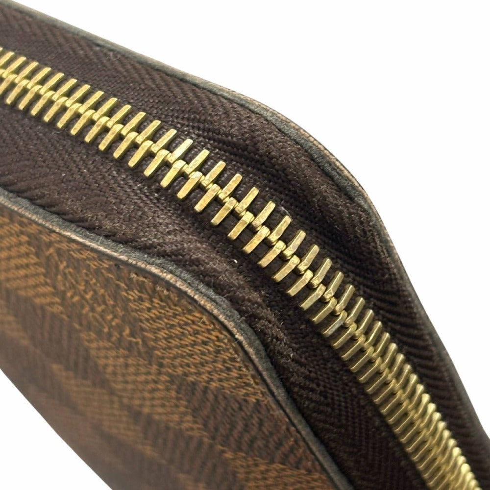 ダミエ 長財布 ルイ・ヴィトン ジッピーウォレット N60015 キャンバス PVC レザー ブラウン ゴールド金具 レディース