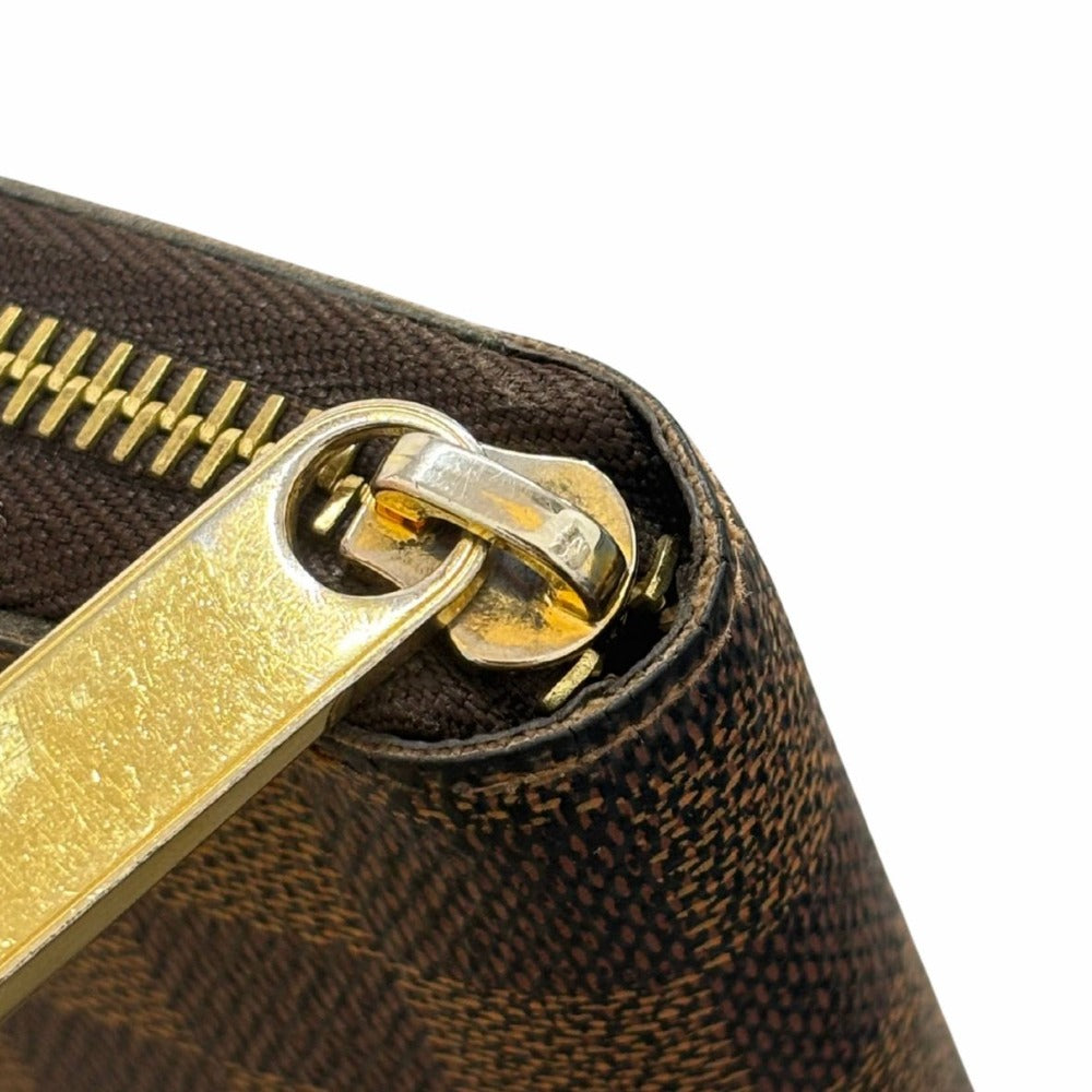 ダミエ 長財布 ルイ・ヴィトン ジッピーウォレット N60015 キャンバス PVC レザー ブラウン ゴールド金具 レディース