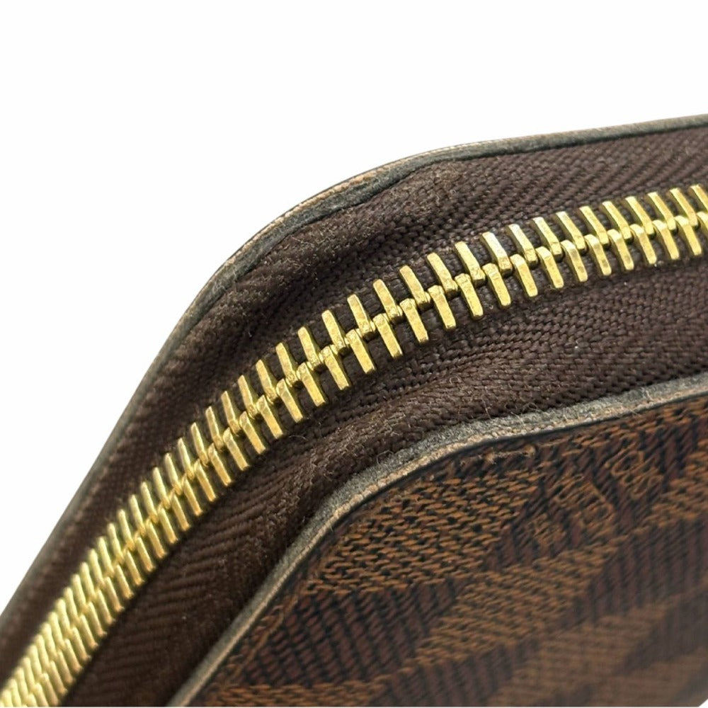 ダミエ 長財布 ルイ・ヴィトン ジッピーウォレット N60015 キャンバス PVC レザー ブラウン ゴールド金具 レディース