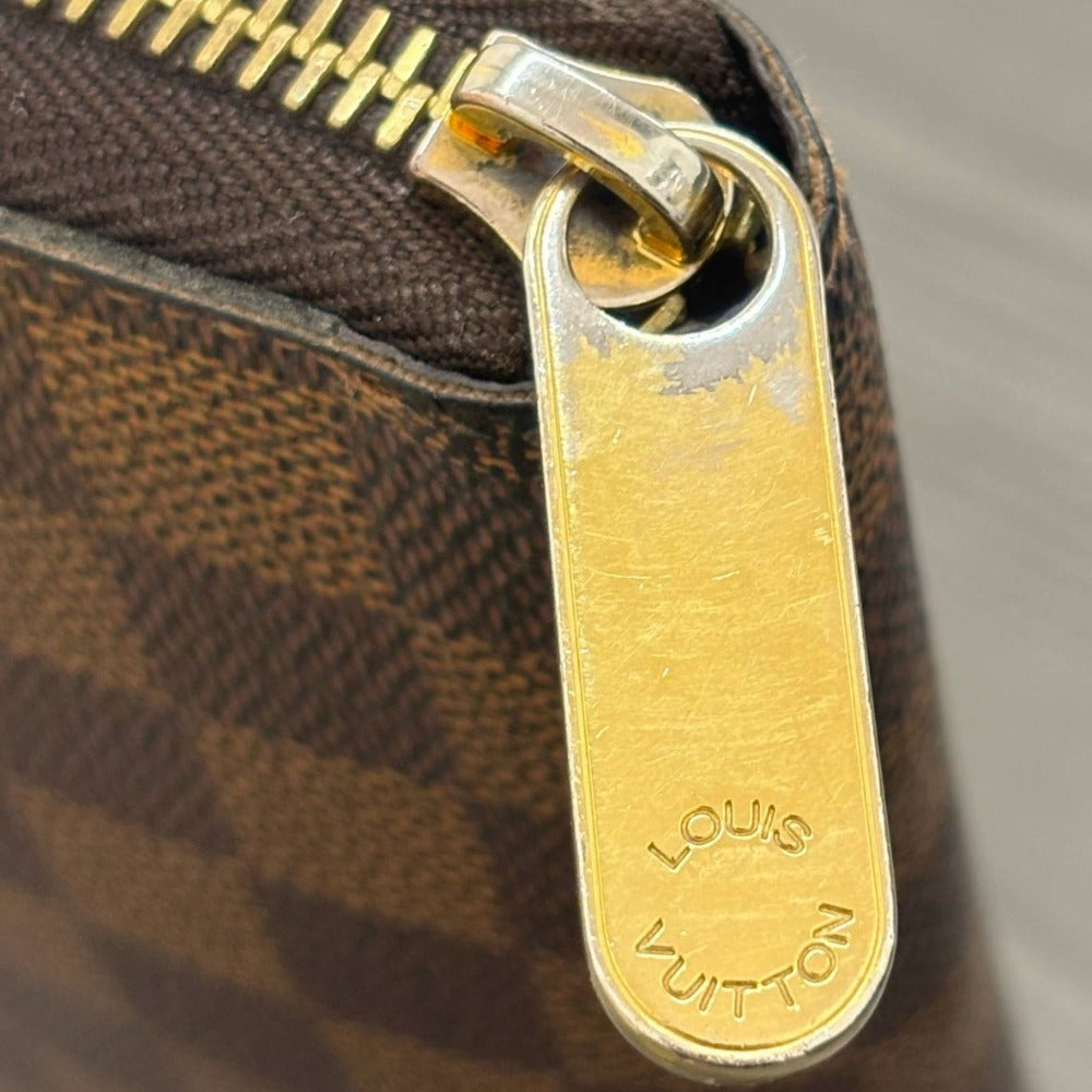 ダミエ 長財布 ルイ・ヴィトン ジッピーウォレット N60015 キャンバス PVC レザー ブラウン ゴールド金具 レディース