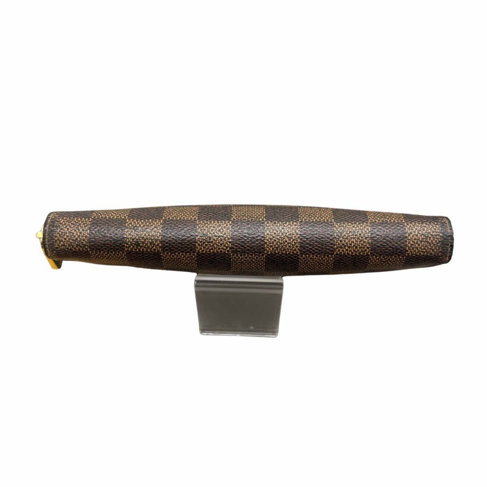 ダミエ 長財布 ルイ・ヴィトン ジッピーウォレット N60015 キャンバス PVC レザー ブラウン ゴールド金具 レディース