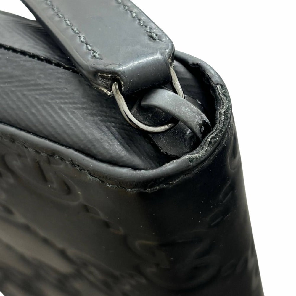 グッチ 771421 GGラバーエフェクト シグネチャー レザー ブラック 黒 エンボス 型押し シンプル メンズ GUCCI 長財布 ジッピーウォレット