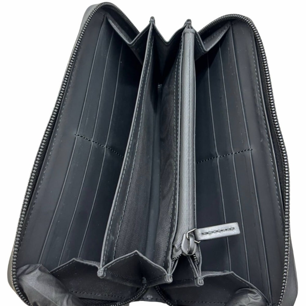 グッチ 771421 GGラバーエフェクト シグネチャー レザー ブラック 黒 エンボス 型押し シンプル メンズ GUCCI 長財布 ジッピーウォレット