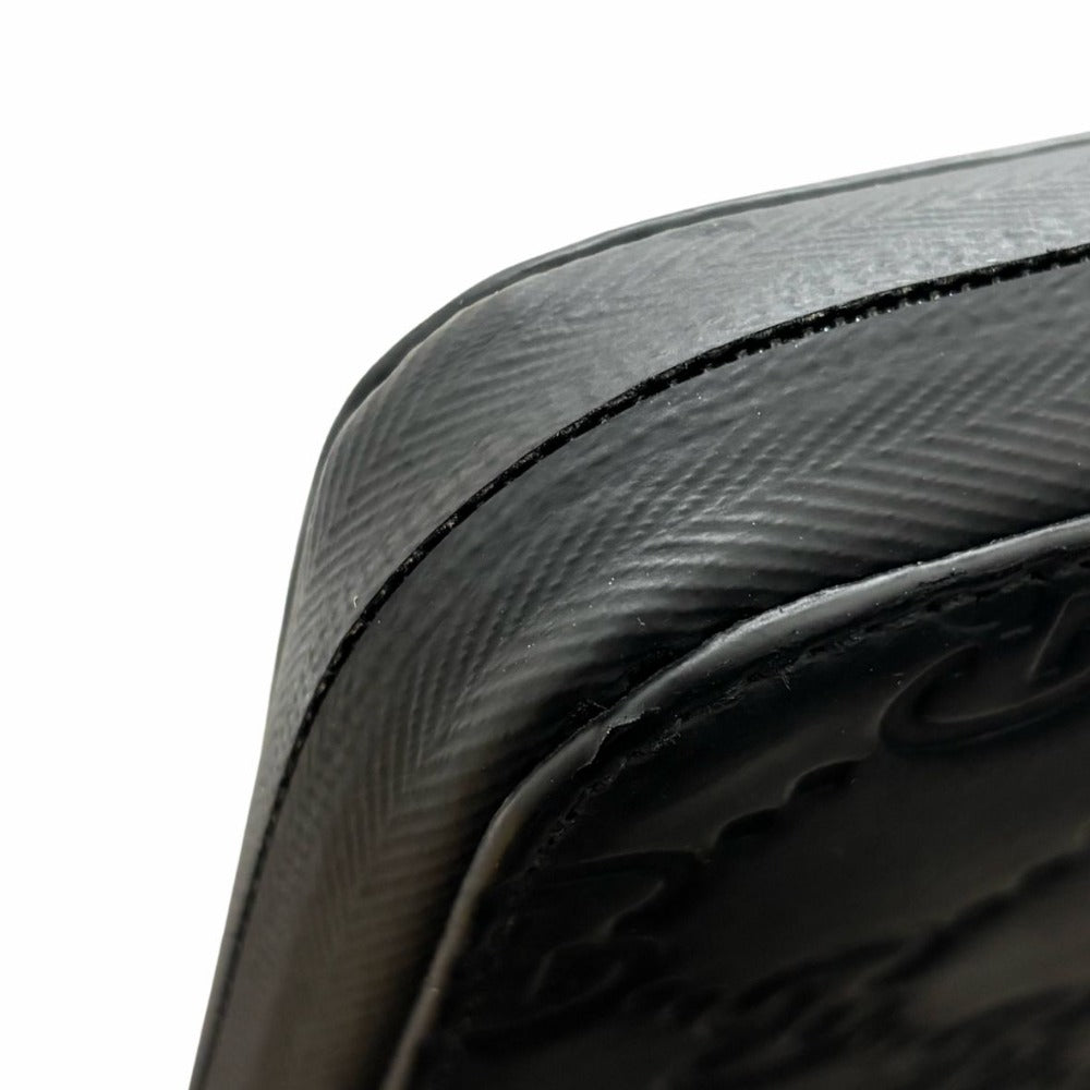 グッチ 771421 GGラバーエフェクト シグネチャー レザー ブラック 黒 エンボス 型押し シンプル メンズ GUCCI 長財布 ジッピーウォレット