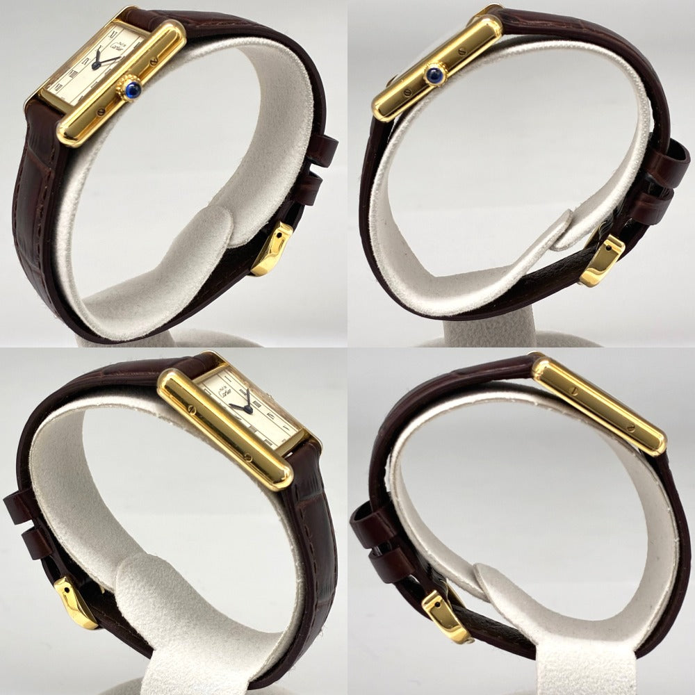 カルティエ ヴィンテージ マスト タンク SM 1613 20.5mm ヴェルメイユ シルバー925 クオーツ レディース CARTIER 腕時計