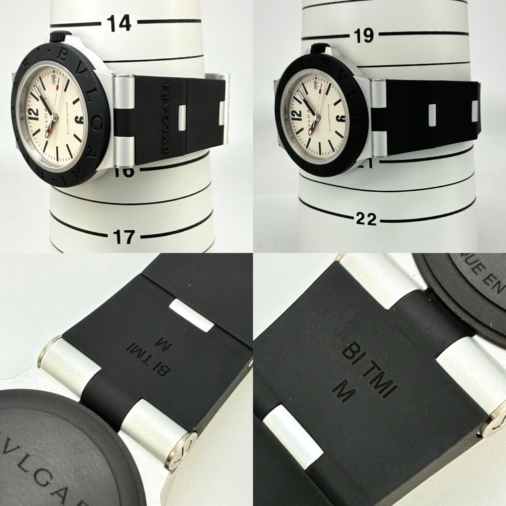 ブルガリ アルミニウム 40mm 103382 ラバーベゼル×ラバーストラップ クリーム文字盤 キャリバーB77 自動巻き メンズ BVLGARI 腕時計