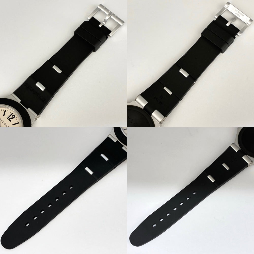 ブルガリ アルミニウム 40mm 103382 ラバーベゼル×ラバーストラップ クリーム文字盤 キャリバーB77 自動巻き メンズ BVLGARI 腕時計