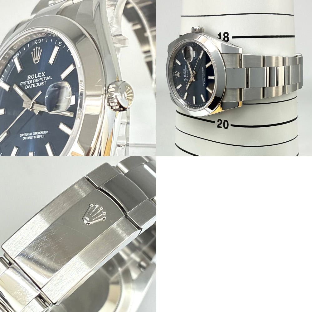 ロレックス デイトジャスト 41 Ref.126300 41mm 保証書2025年 オイスターブレス ブルー文字盤 キャリバー3235 メンズ ROLEX 腕時計