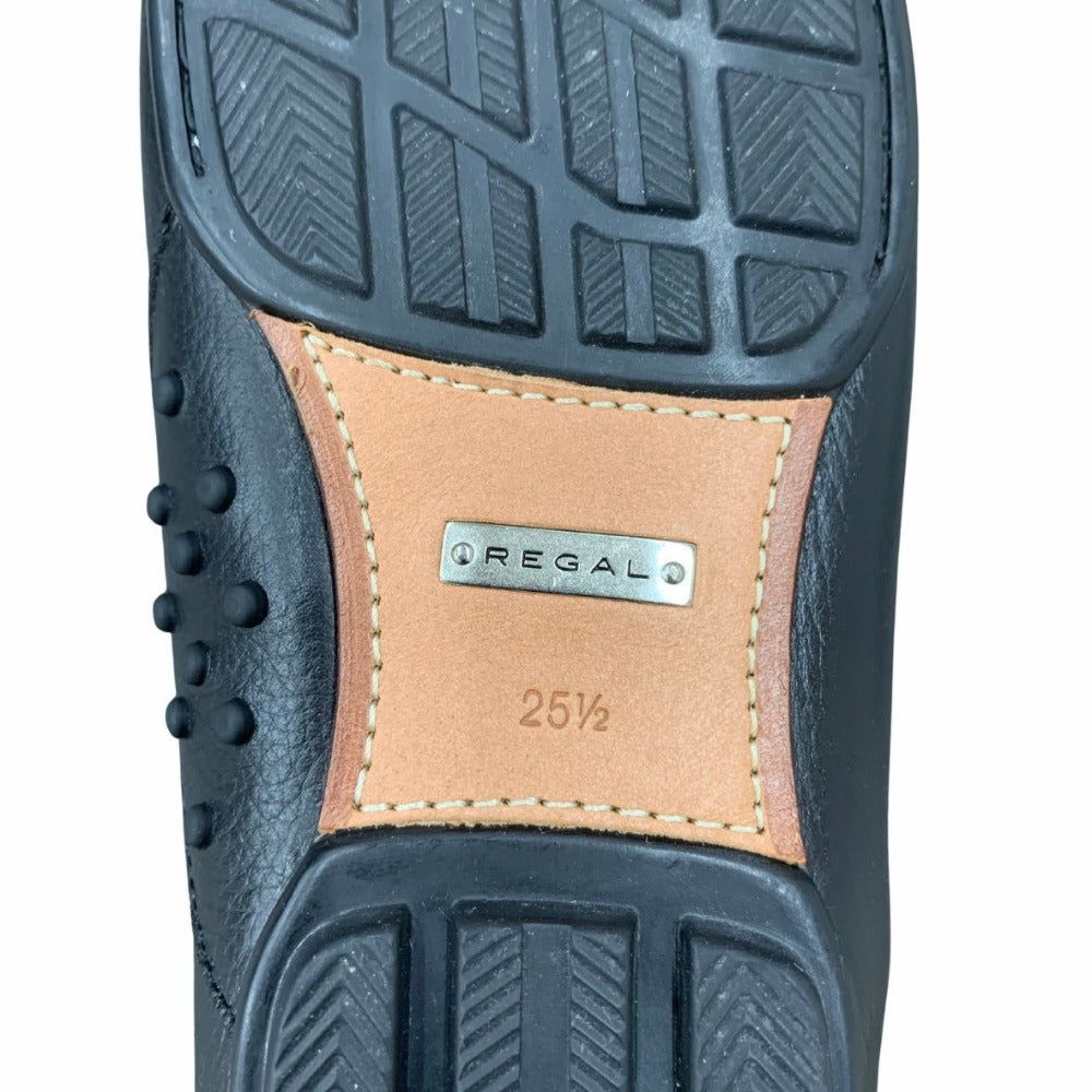 リーガル ドライビングシューズ 25.5cm 本革 スリッポン レザー ブラック 黒 モカシン カジュアル デッキシューズ メンズ REGAL