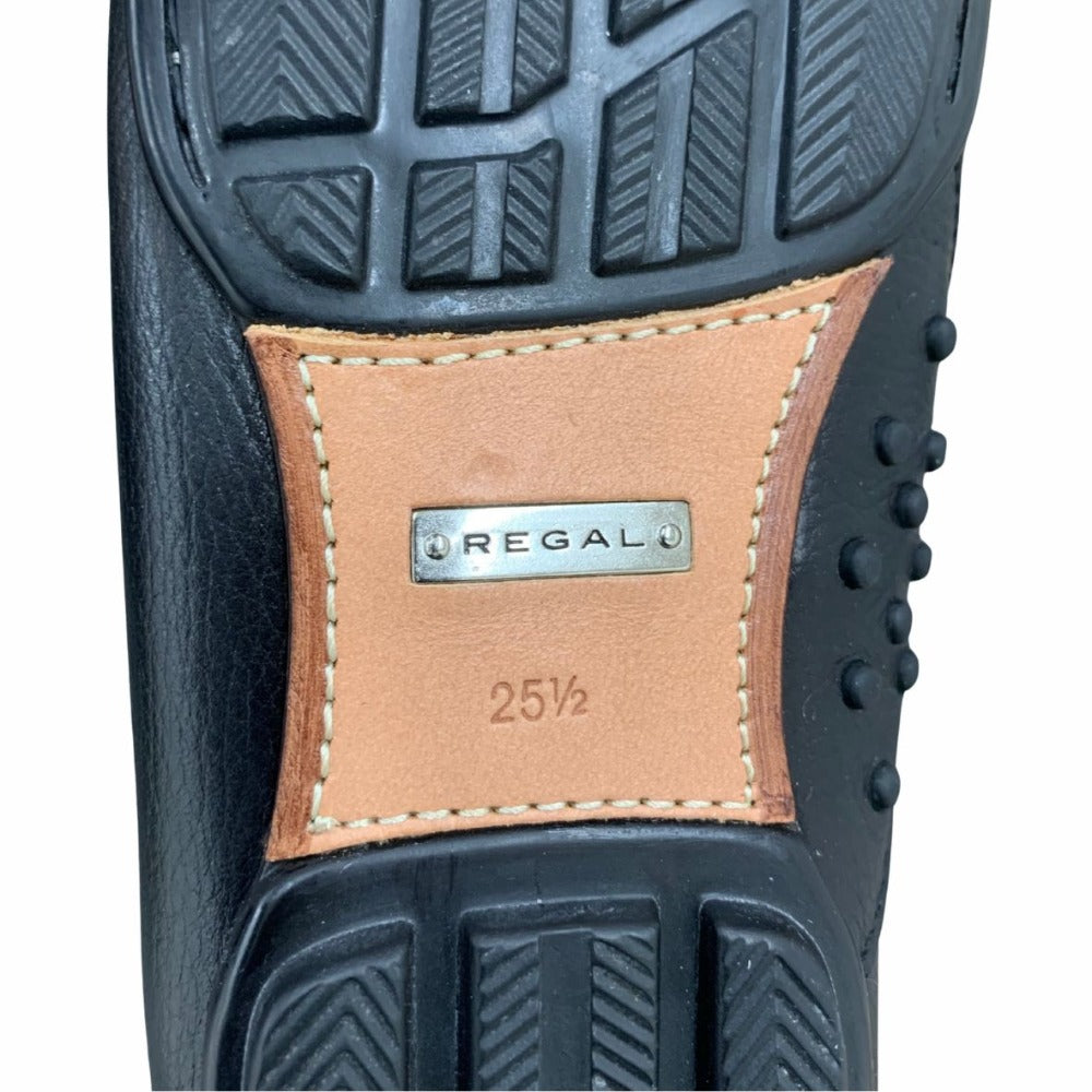 リーガル ドライビングシューズ 25.5cm 本革 スリッポン レザー ブラック 黒 モカシン カジュアル デッキシューズ メンズ REGAL