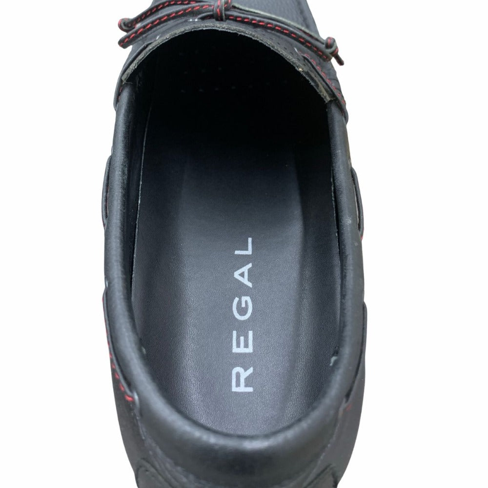 リーガル ドライビングシューズ 25.5cm 本革 スリッポン レザー ブラック 黒 モカシン カジュアル デッキシューズ メンズ REGAL