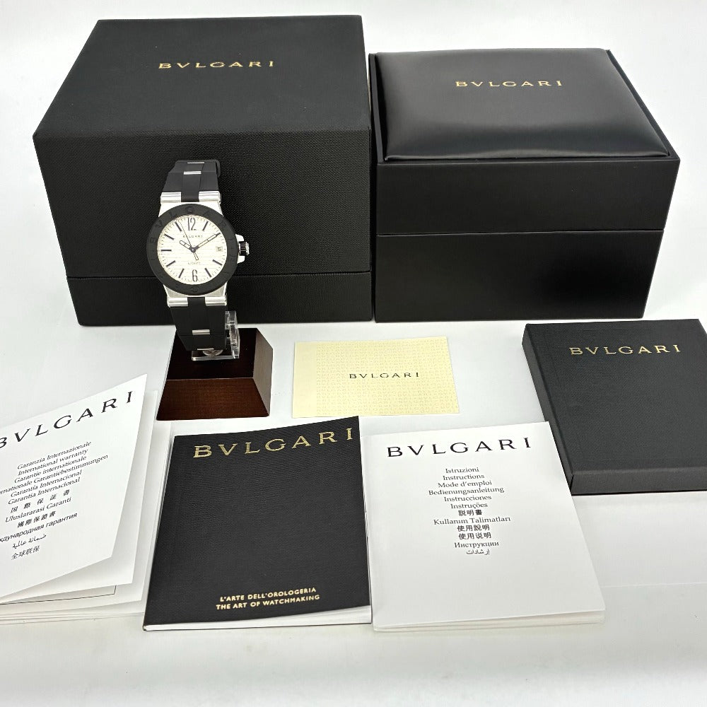 ブルガリ DG35SV ディアゴノ 35mm ステンレス ラバーベゼル ラバーストラップ 自動巻き ユニセックス BVLGARI 腕時計