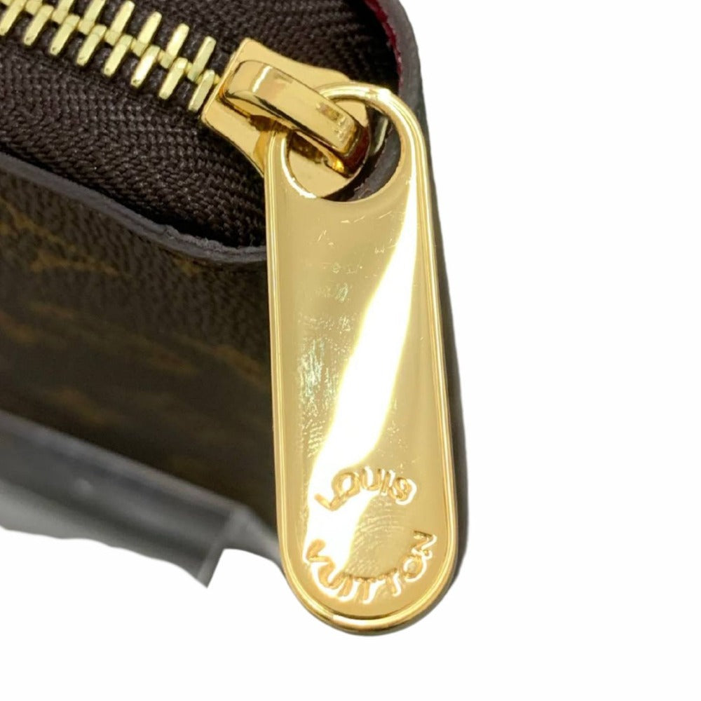 ルイ・ヴィトン 長財布 モノグラム M41895 ジッピー・ウォレット RFID内蔵 フューシャ ゴールド金具 ブラウン PVC レザー シンプル レディース 未使用品