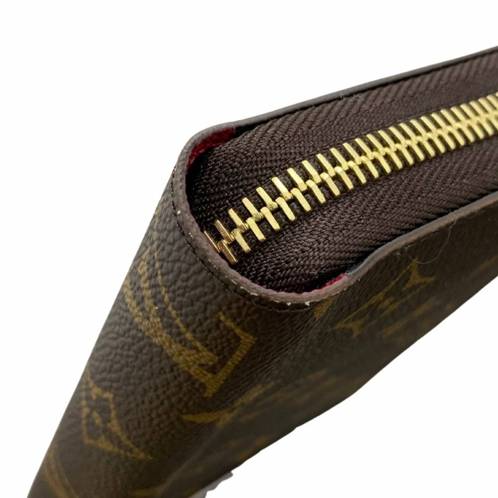 ルイ・ヴィトン 長財布 モノグラム M41895 ジッピー・ウォレット RFID内蔵 フューシャ ゴールド金具 ブラウン PVC レザー シンプル レディース 未使用品