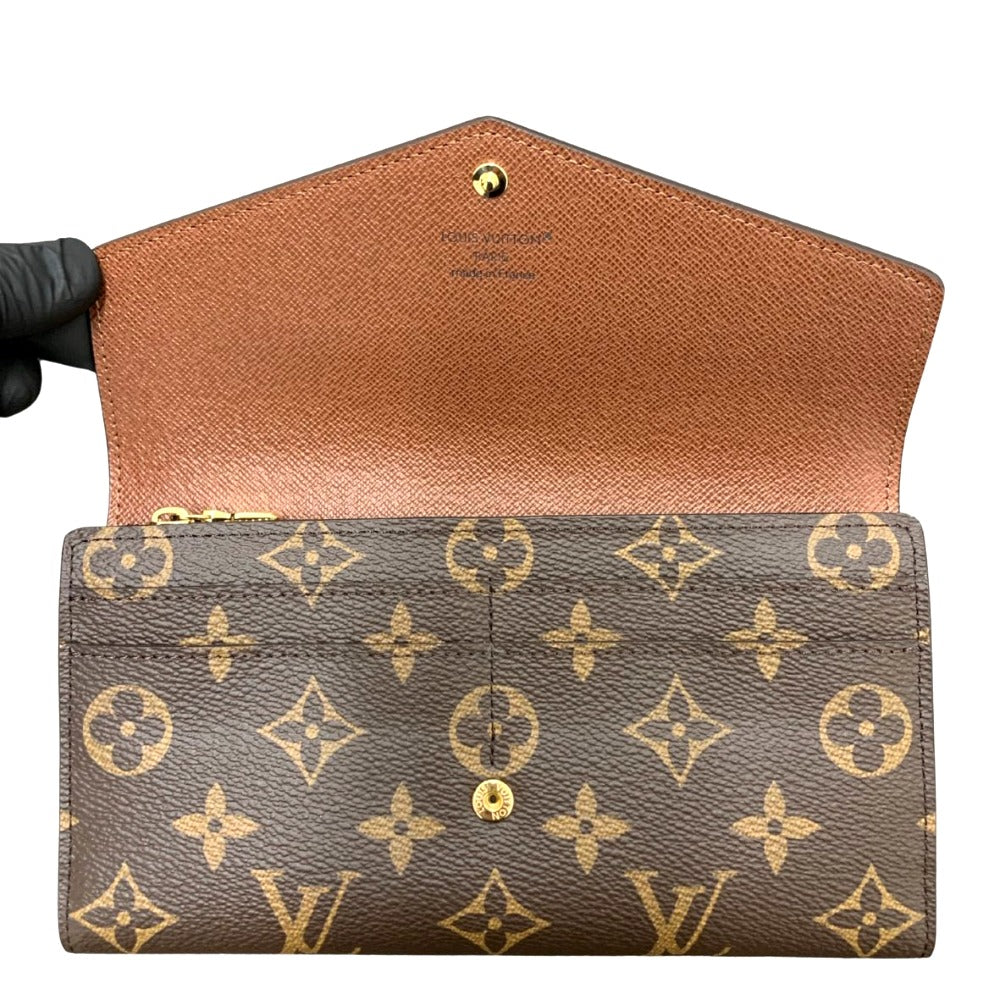 ルイヴィトン 長財布 モノグラム M60531 ポルトフォイユ･サラ RFID内蔵 ゴールド金具 PVC レザー ブラウン シンプル レディース 未使用品